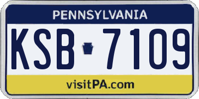 PA license plate KSB7109