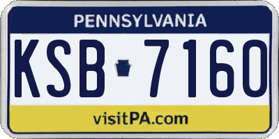 PA license plate KSB7160