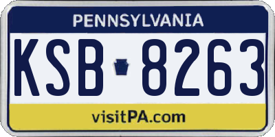 PA license plate KSB8263