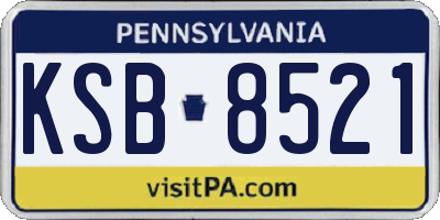 PA license plate KSB8521