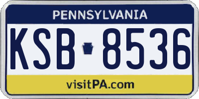 PA license plate KSB8536