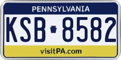 PA license plate KSB8582