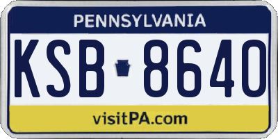 PA license plate KSB8640