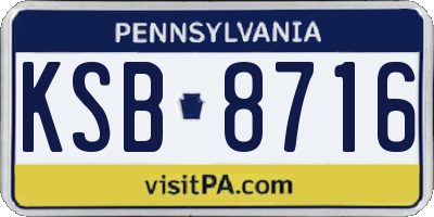 PA license plate KSB8716