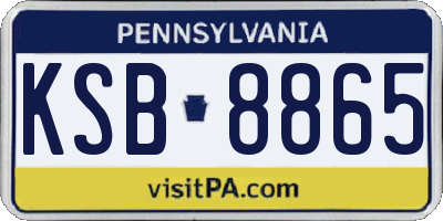 PA license plate KSB8865