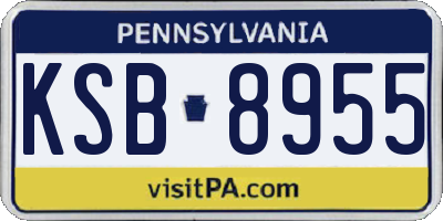 PA license plate KSB8955