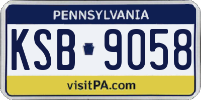 PA license plate KSB9058