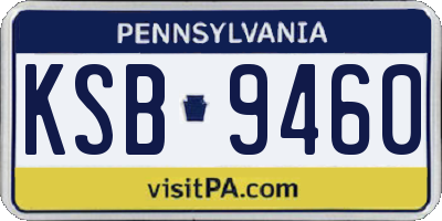 PA license plate KSB9460
