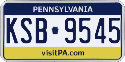 PA license plate KSB9545