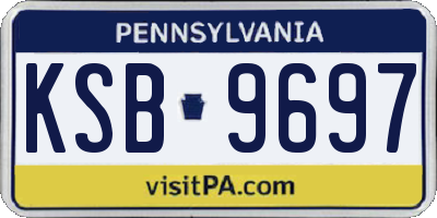 PA license plate KSB9697