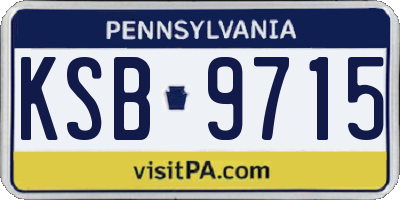 PA license plate KSB9715