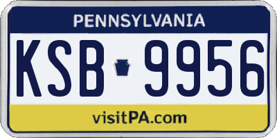 PA license plate KSB9956