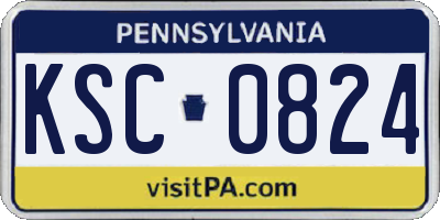 PA license plate KSC0824