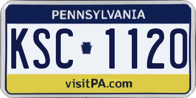 PA license plate KSC1120