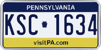 PA license plate KSC1634
