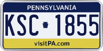 PA license plate KSC1855