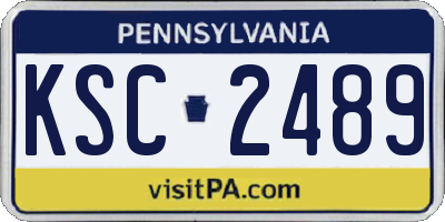 PA license plate KSC2489