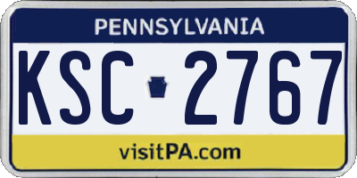 PA license plate KSC2767