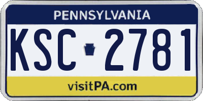 PA license plate KSC2781
