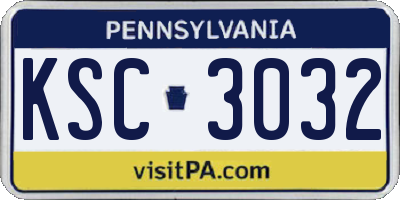 PA license plate KSC3032