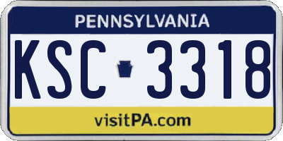 PA license plate KSC3318