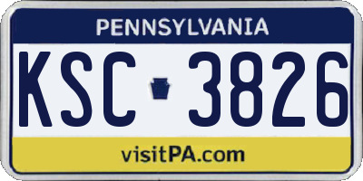 PA license plate KSC3826