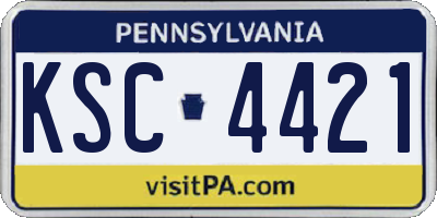 PA license plate KSC4421