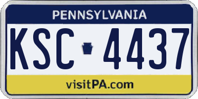 PA license plate KSC4437