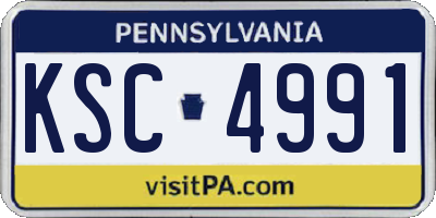 PA license plate KSC4991