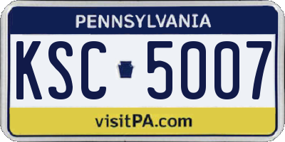 PA license plate KSC5007