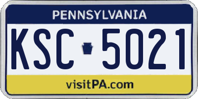 PA license plate KSC5021