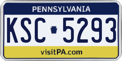 PA license plate KSC5293