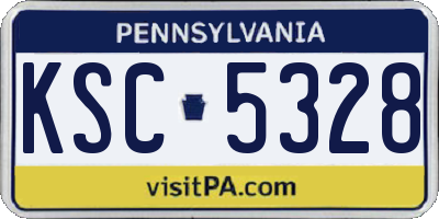 PA license plate KSC5328