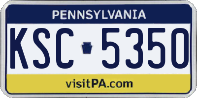 PA license plate KSC5350