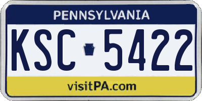 PA license plate KSC5422