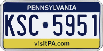 PA license plate KSC5951