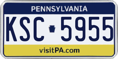 PA license plate KSC5955