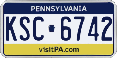 PA license plate KSC6742