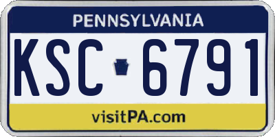 PA license plate KSC6791