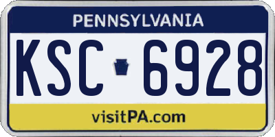 PA license plate KSC6928