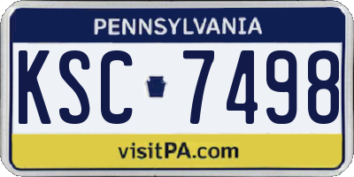 PA license plate KSC7498