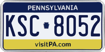 PA license plate KSC8052