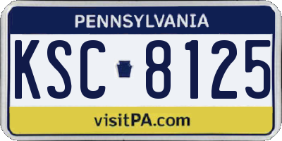PA license plate KSC8125
