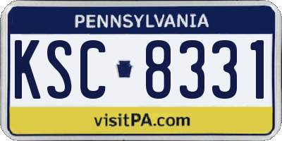 PA license plate KSC8331