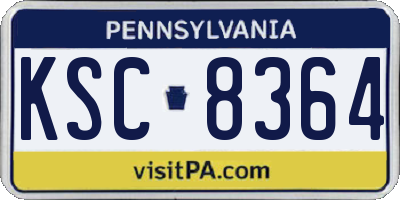 PA license plate KSC8364