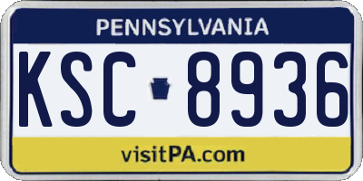PA license plate KSC8936