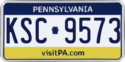 PA license plate KSC9573
