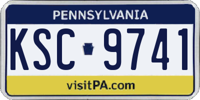 PA license plate KSC9741