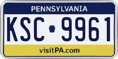 PA license plate KSC9961