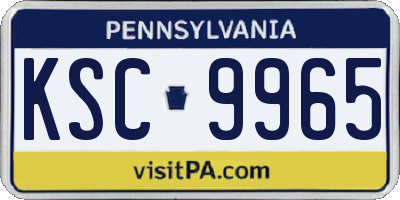 PA license plate KSC9965